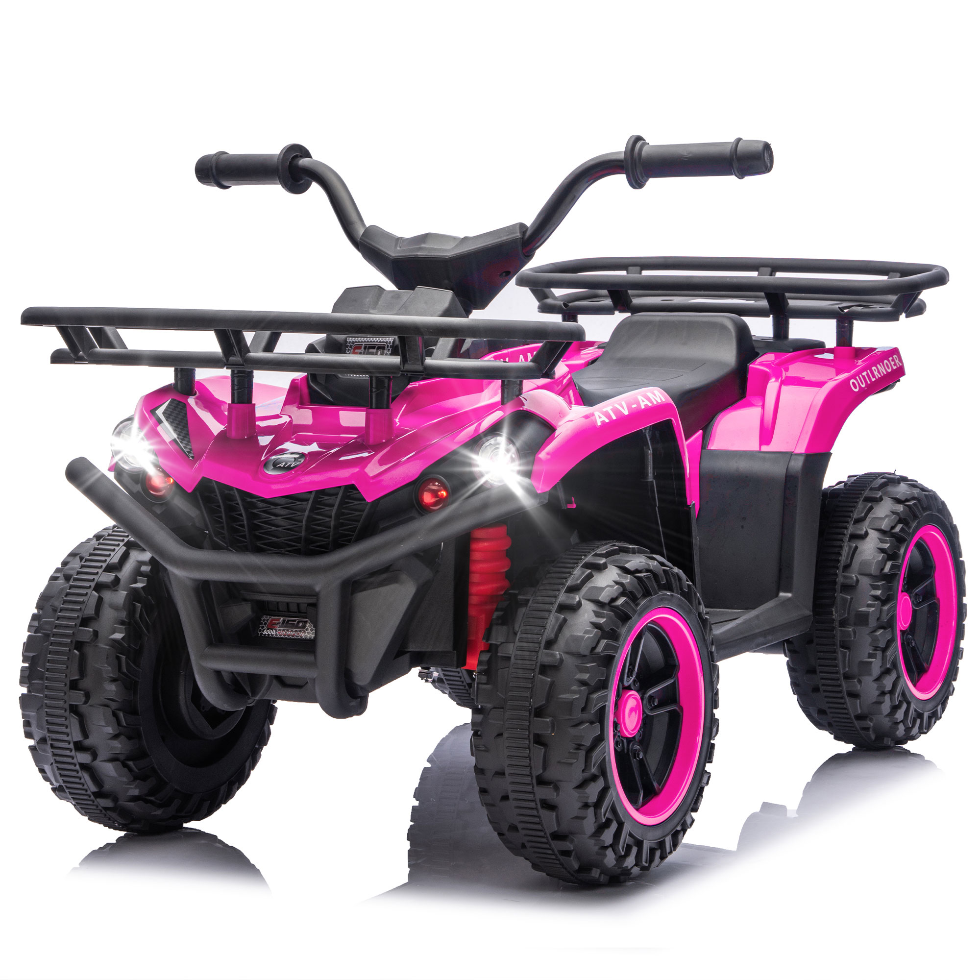 thumbnail video image 2 of iRerts 24V Electric Ride on ATV, 24V Kids Ride on Toys for Kids Boys Girls Ages 3-5, Battery Powered Kids Electric Cars with Bluetooth, Music, LED Lights, Front/Rear Storage Racks, Blue, 2 of 11