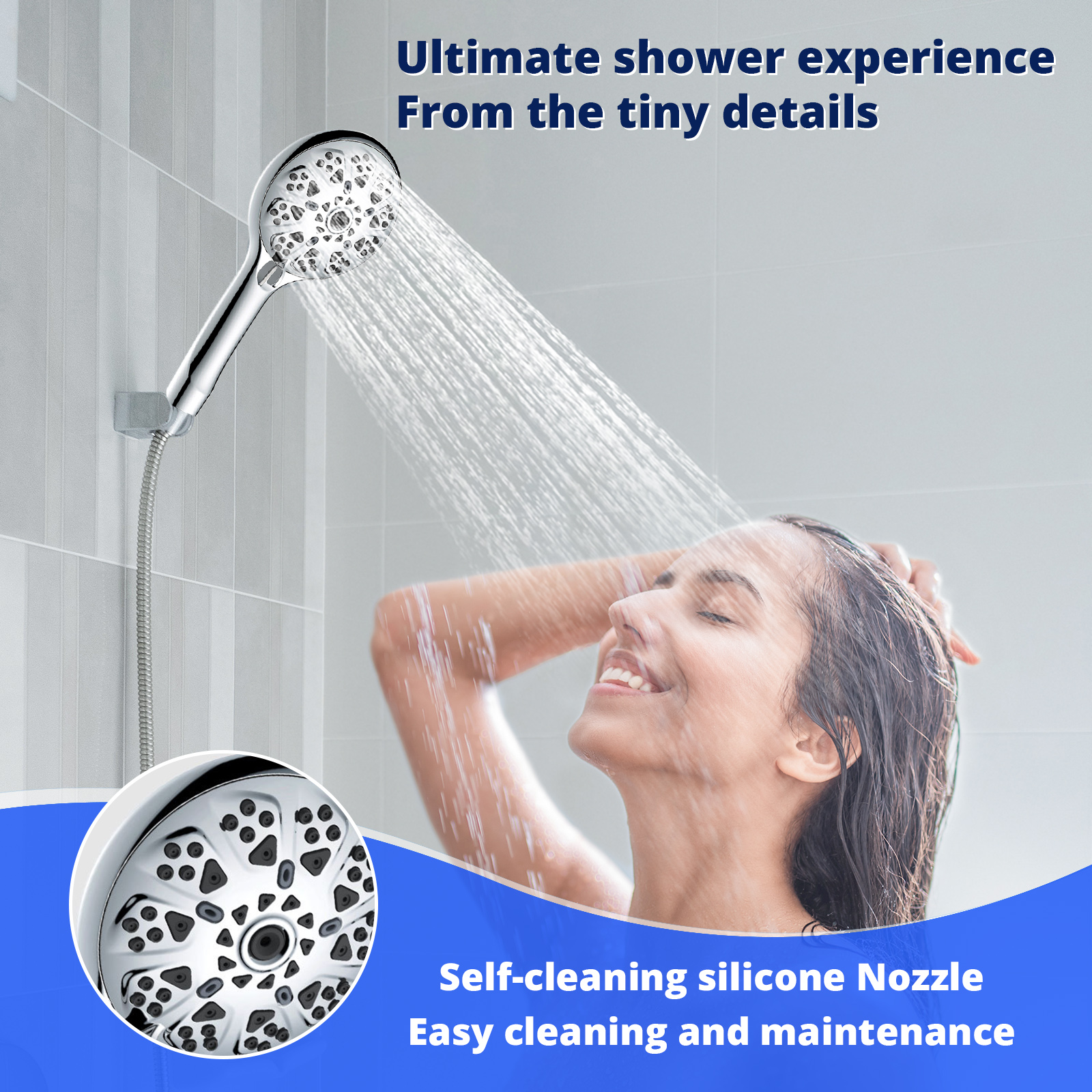 thumbnail video image 2 of Lockways Filtered Shower Head with Handheld, High Pressure Shower Head for Tub, Tile & Pets, 10 Spray Modes Non-Clogging Hand Held Shower Head with 59 Inch Hose & Adjustable Bracket, 2 of 9