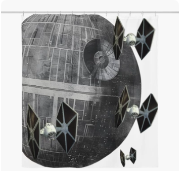 thumbnail video image 2 of Death Star Shower curtain - Turn Your Bathroom to the Dark Side (In the Best Way Possible!), 2 of 9