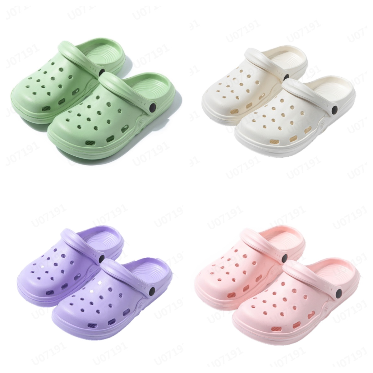 thumbnail video image 2 of GPOECD Unisex Summer Fashion Perforated Casual Slides Outdoor Comfortable Lightweight Beach Sandals Shoes 01-Green,8.5, 2 of 4
