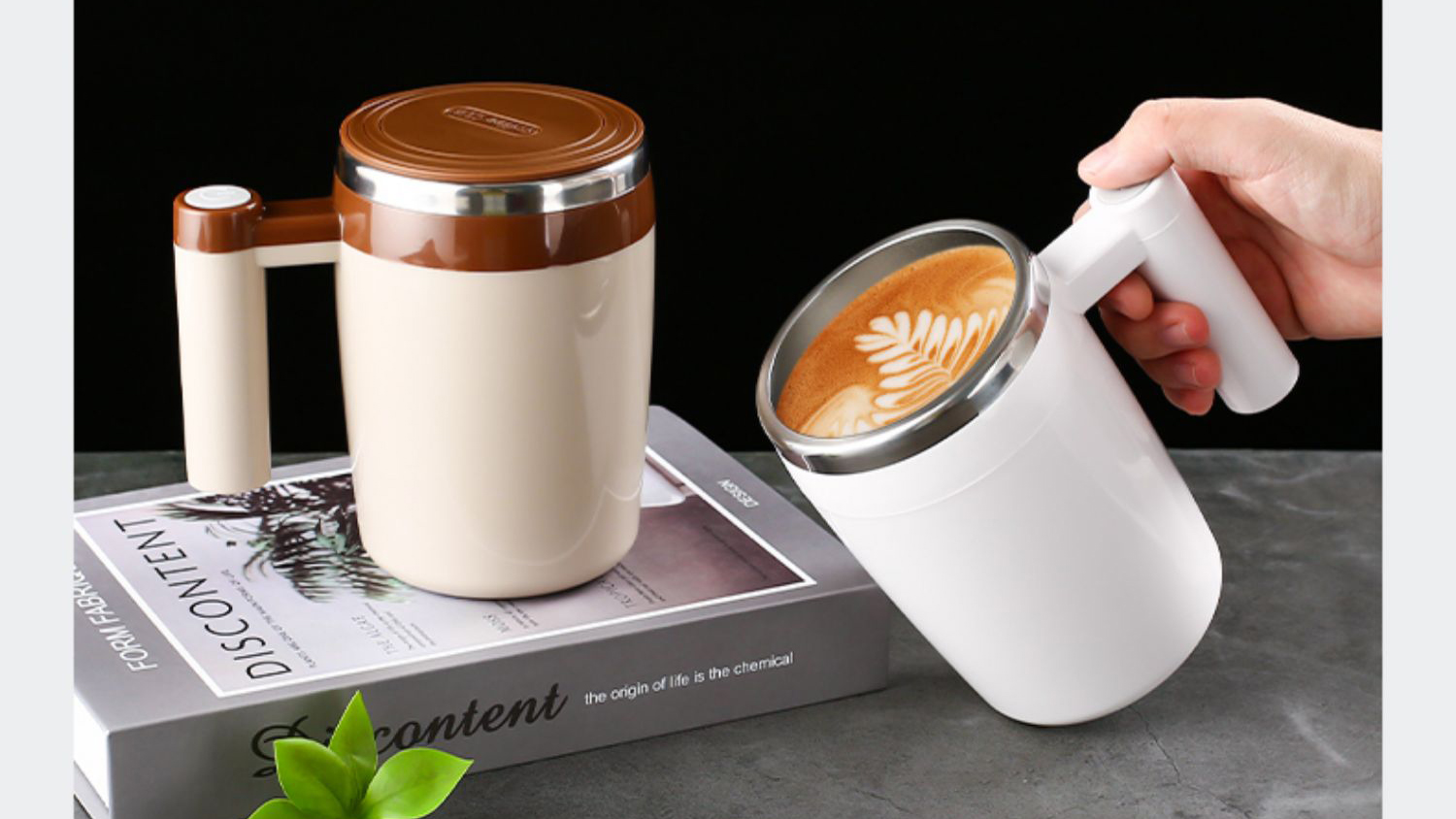 thumbnail video image 2 of DaaSiGwaa Rechargeable Self Stirring Mug Magnetic Adsorption Charging 14.5oz, 2 of 7