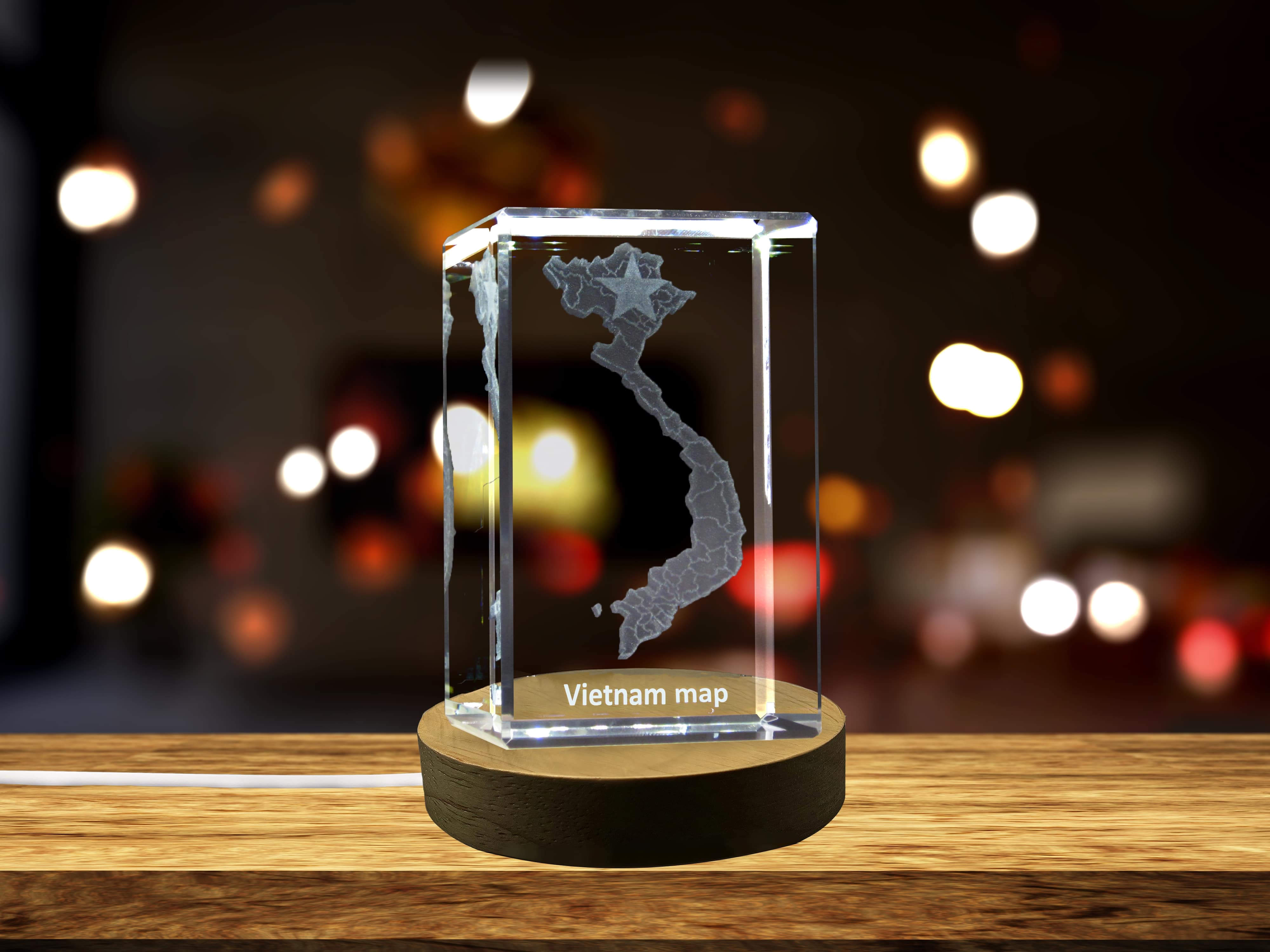 thumbnail video image 2 of Vietnam 3D Engraved Crystal 3D Engraved Crystal Keepsake/Gift/Decor/Collectible/Souvenir, 2 of 8