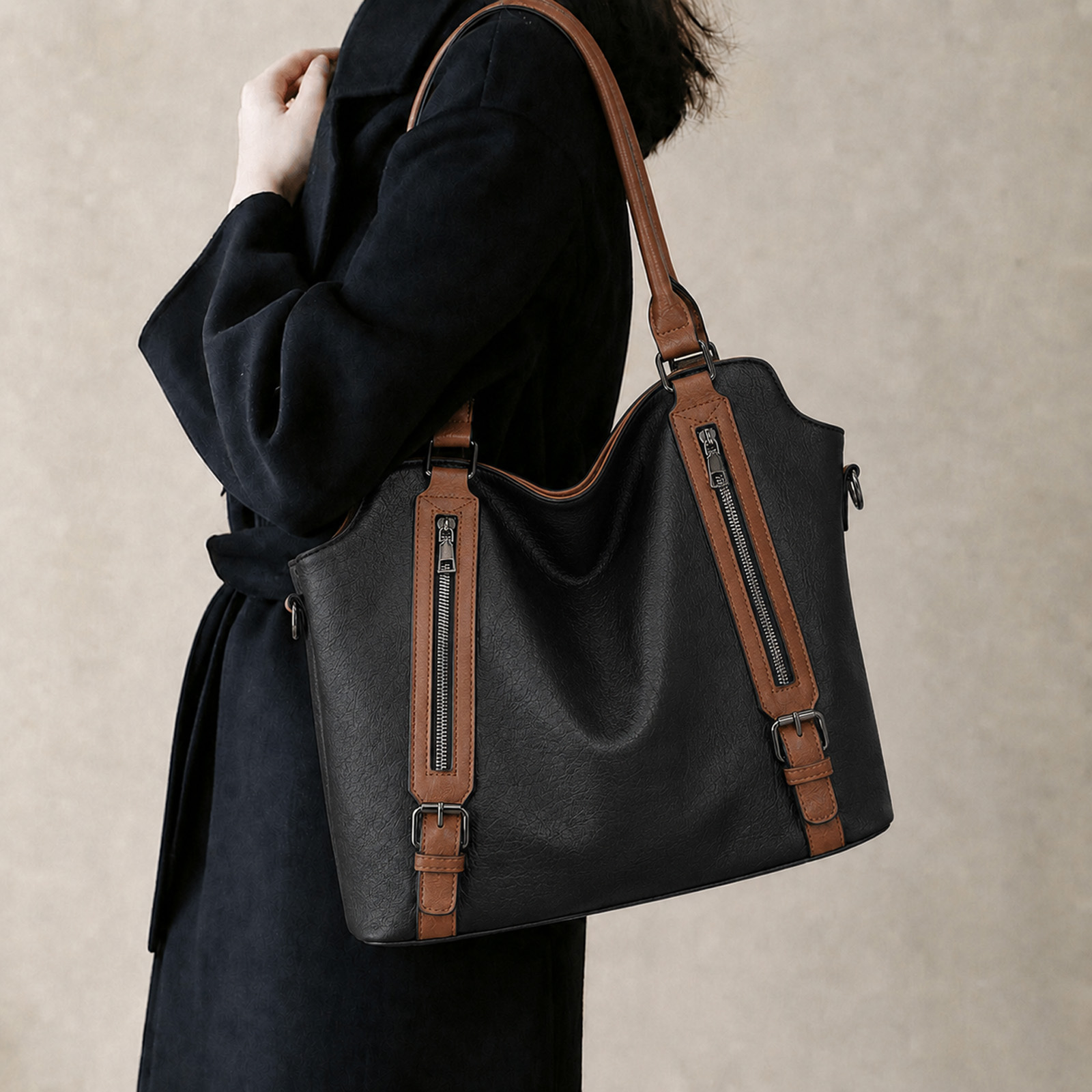 thumbnail video image 2 of GAEKEAO Purses and Handbag for Women Leather Tote Bag Purse and Handbags, Satchel Shoulder Crossbody Top Handle Bags with Zipper, 2 of 6