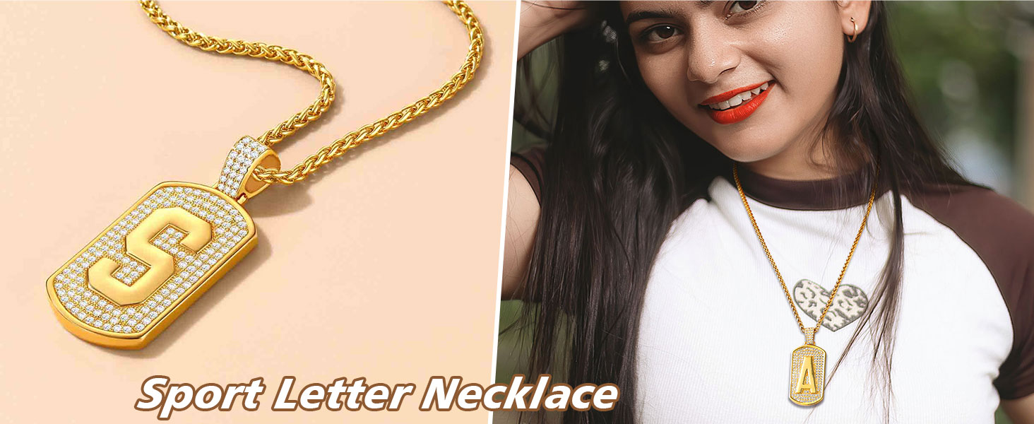 thumbnail video image 2 of FindChic Dog Tag Necklaces for Men Women Initial Letter H Pendant Cubic Zirconia Platinum Plated Birthday Christmas Jewelry Gifts for Him Husband, 2 of 9