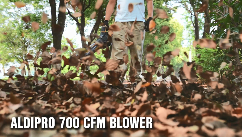 thumbnail video image 2 of 700 CFM Leaf Blower Compatible with DeWalt 20V Max Battery (Bare Tool) | 200 mph Heavy-Duty Cordless Blower with 2-Speed Sliding Switch, Copper Motor for Lawn Care, Yard Debris & Winter Snow, 2 of 8