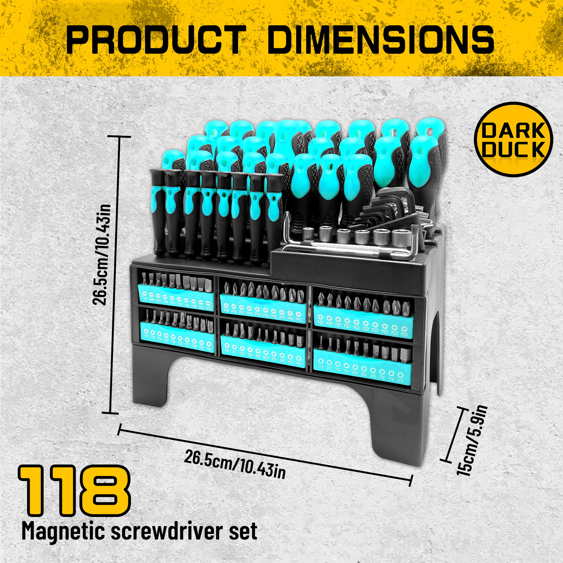 Dack Duck 118PCS Magnetic Screwdrivers Set With Plastic Ranking
