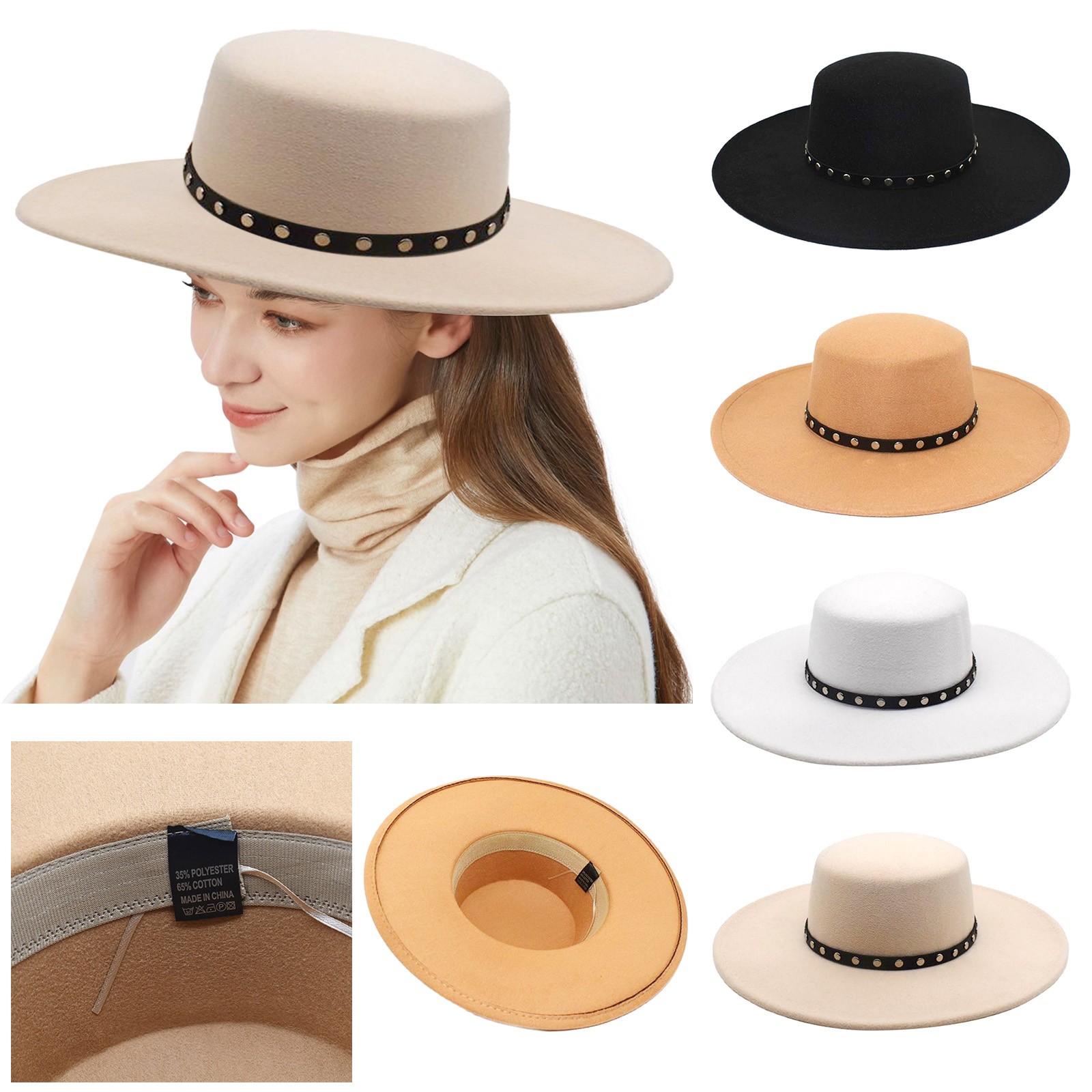 thumbnail video image 2 of GZWYHT Trapper Hats,Winter Hats Fedora Hats For Men Women Elegant Winter Wool Bucket Hat 1920s Vintage Cloche Bowler Hats Velour Bowler Hat Flat Top Hats Wide Brim Hats Beanies Hats A, 2 of 4