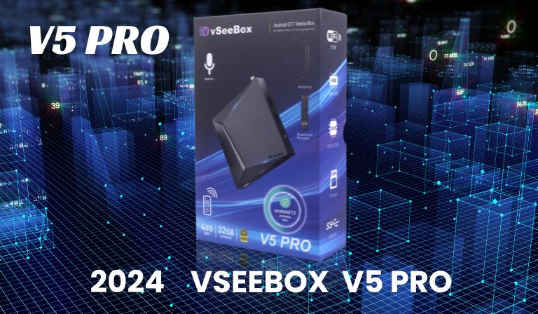 thumbnail video image 2 of vSeeBox V5 Pro Android 12.0 TV Box, 4GB RAM 32GB ROM,Bluetooth Voice Control, 7 Days Playback, 2 of 8