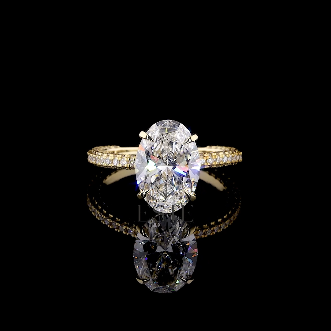 thumbnail video image 2 of ESTE ORIGIN 4.85CT Oval Lab-Grown Diamond Solitaire Engagement Ring in 18K White Gold for Women US 9.5, 2 of 9