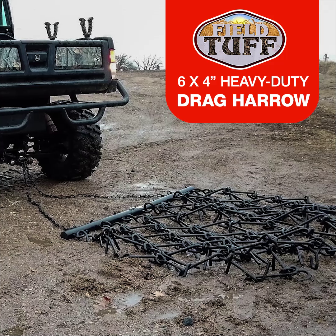 Tuff Field Field Tuff, Tow Behind Heavy Duty Drag Harrow, 6' x 4', Black - Walmart.com