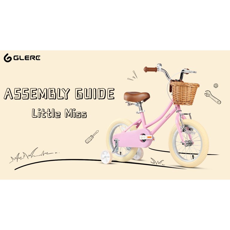 Glerc 12 Inch Kids Bike for Age Years Old Little Girls