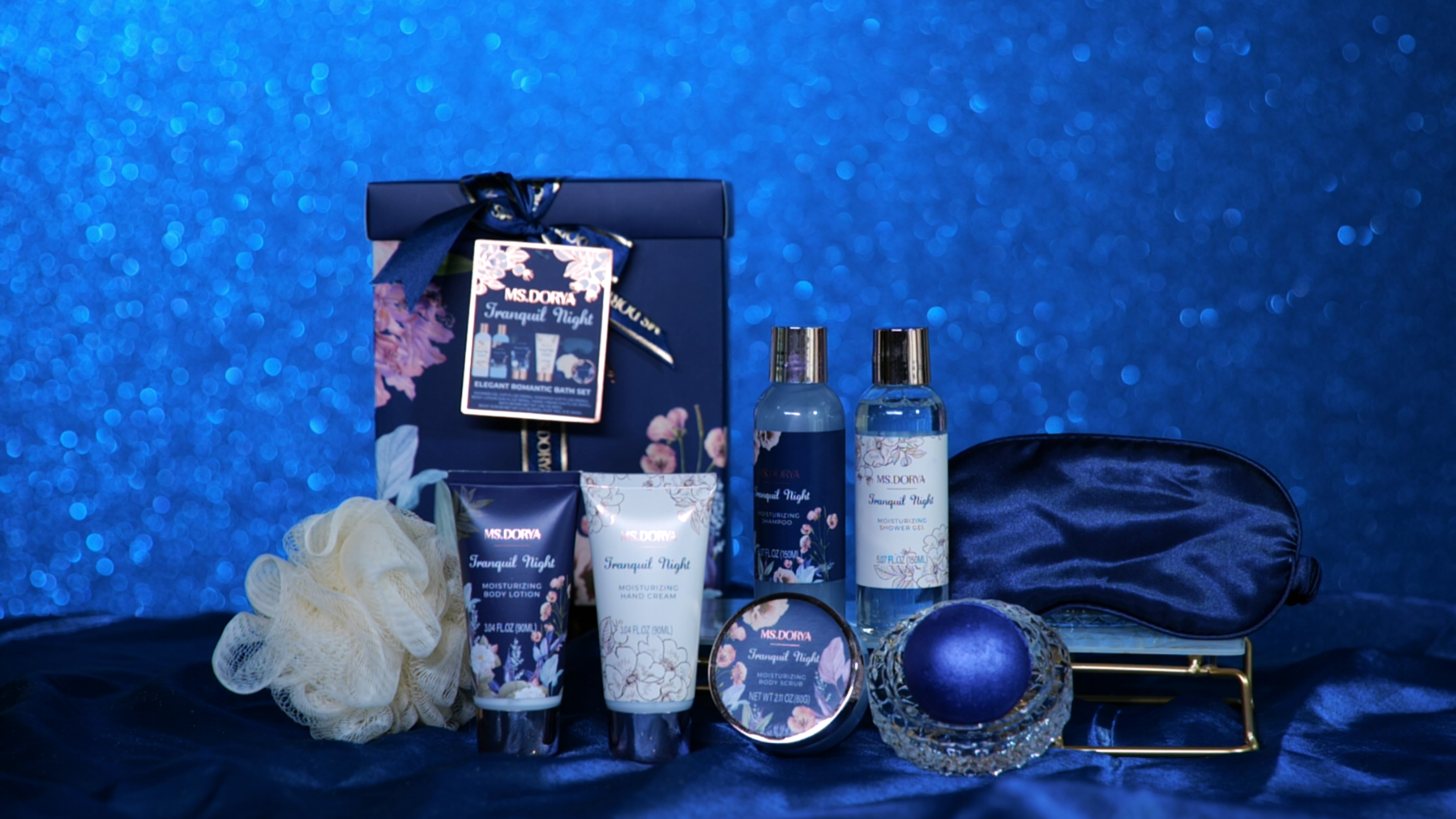 thumbnail video image 2 of MS.DORYA Spa Gift Set for Women, Lavender & Chamomile Scent 8 Pcs Bath Baskets, Beauty Body Care Birthday Valentines Day Gifts for Her, 2 of 9