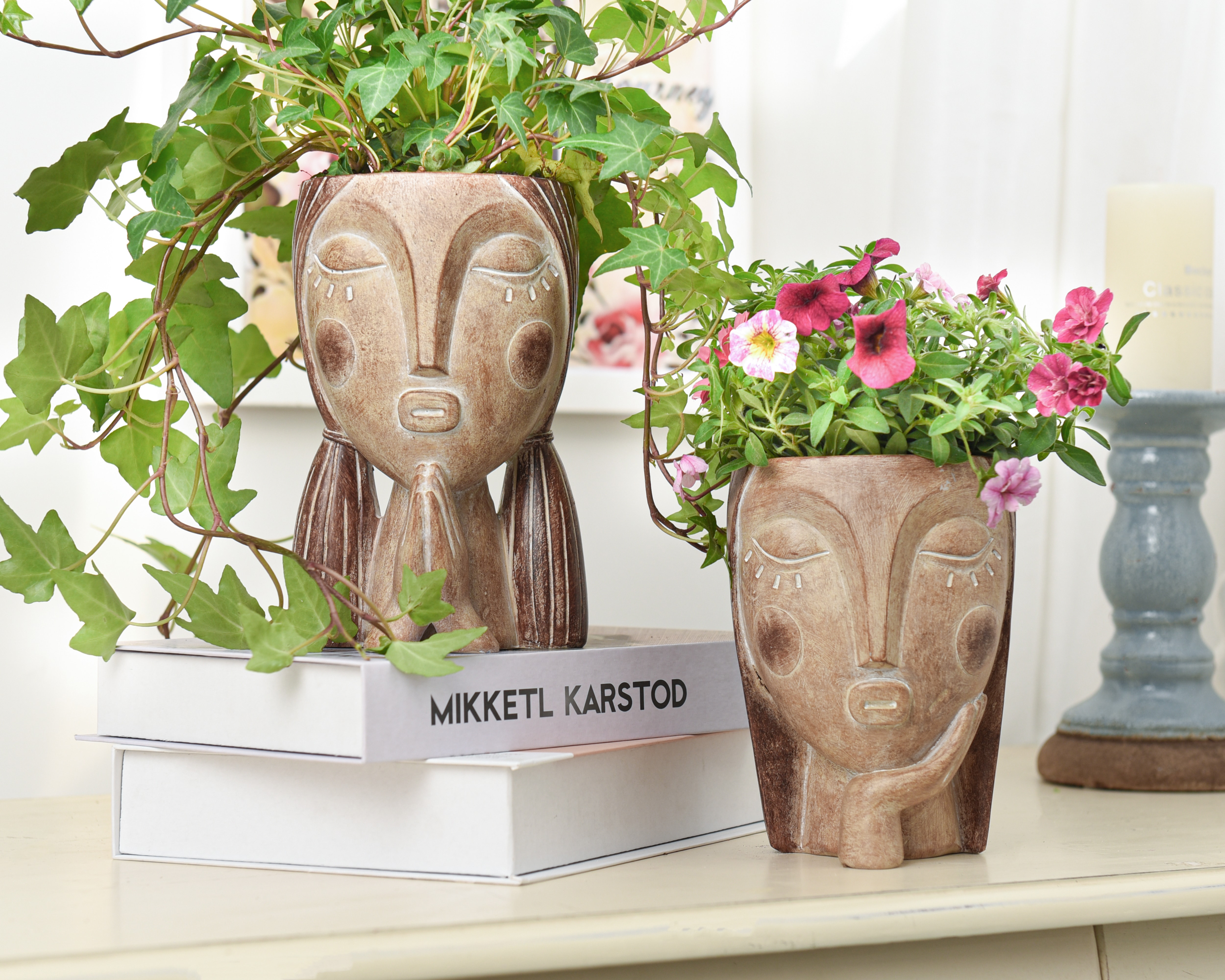 thumbnail video image 2 of Quoowiit Head Planters for Indoor Plants,Face Flower Pot Head Planter Unique Succulent Plant Pots, 2 of 8