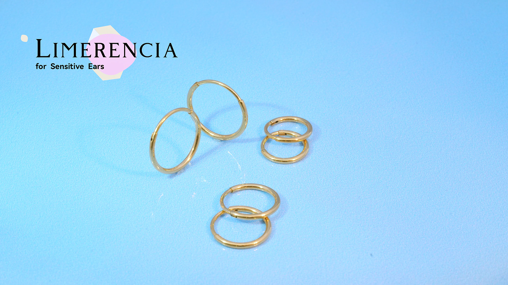 thumbnail video image 2 of Limerencia G23 Titanium Slim Hoop Earrings, Hypoallergenic Nose/Lip Earrings 3Pairs Gold Unisex, 2 of 8