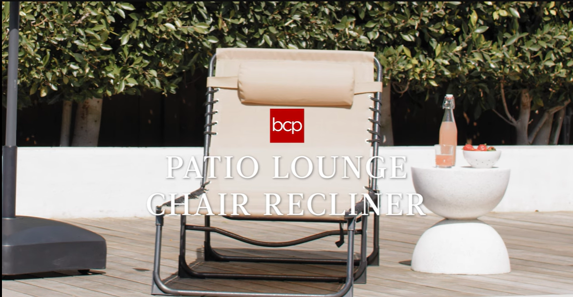 thumbnail video image 2 of Best Choice Products Patio Chaise Lounge Chair, Outdoor Portable Adjustable Pool Recliner w/ Pillow -  Orange, 2 of 8