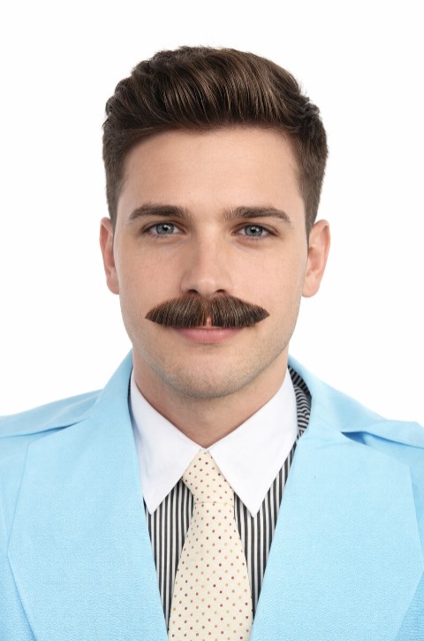 thumbnail video image 2 of HPO Adult Men Premium Boat Human Facial Hair for Dark Brown Color Moustache, Made of Synthetic Fibre, 2 of 9