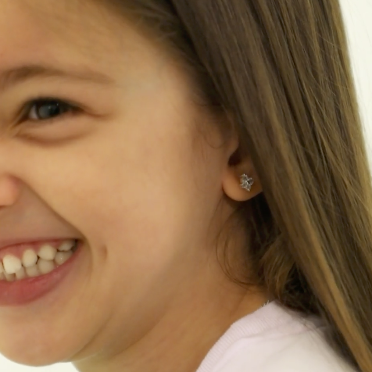 thumbnail video image 2 of 925 Sterling Silver Cubic Zirconia Butterfly Screw Back Earrings Toddlers, 2 of 8