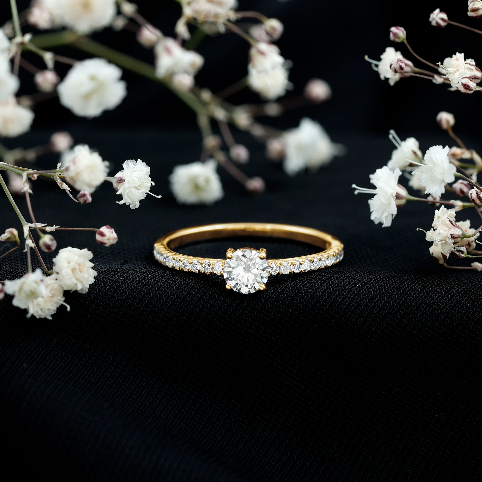 thumbnail video image 2 of Rosec Jewels Lab Grown Diamond Promise Ring - Half Carat Diamond Ring - 5 MM - EF-VS Quality, 925 Sterling Silver, US 4.00, 2 of 8