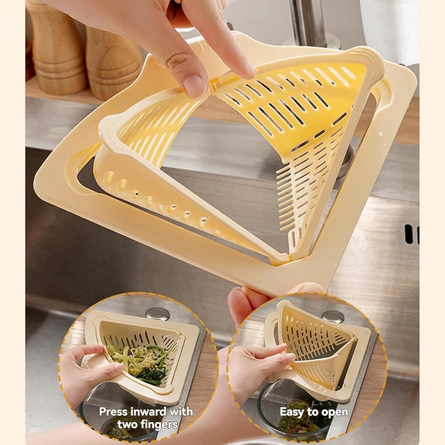 thumbnail video image 2 of 3 PCS Kitchen Sink Basket - Wall-Mounted Silicone Foldable Strainer for Easy Draining,Space-Saving Design with Foldable Feature,Multi-Purpose Basket for Kitchen Prep,Washing Fruits Vegetables, 2 of 12