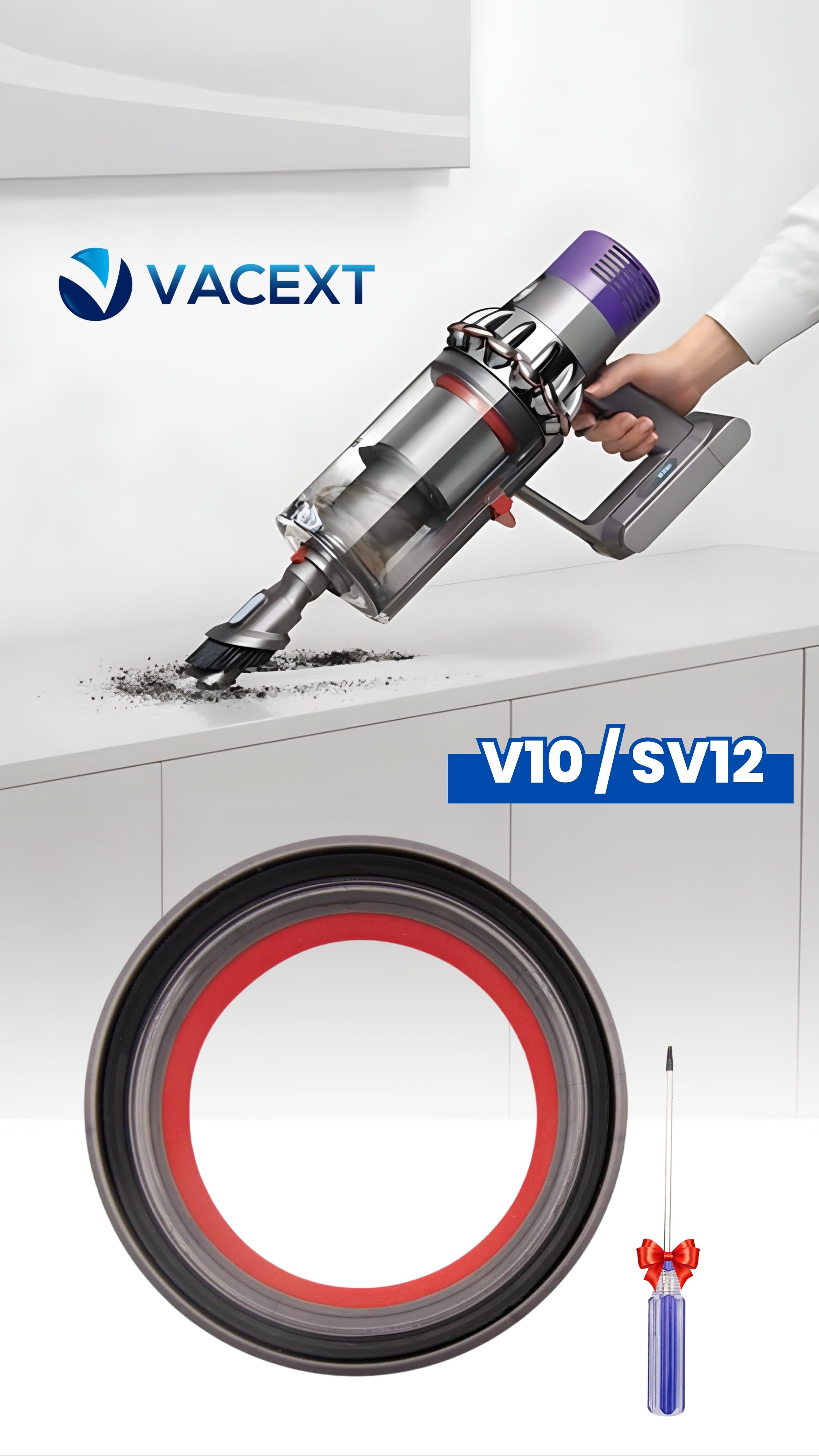 thumbnail video image 2 of Dust Bin Bucket Top Fixed Sealing Ring Replacement for Dyson V10 SV12 Vacuum Cleaner Accessories, Dirt Cup Bucket Tank Can Sealer Parts Attachments, 2 of 8