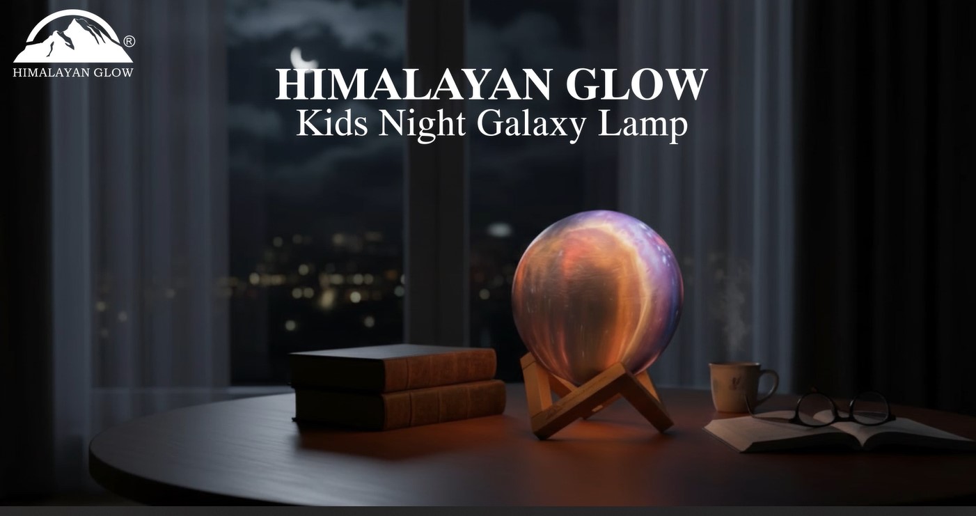 thumbnail video image 2 of Himalayan Glow Galaxy Lamp with Wooden Stand - 6 inches, 16 Multi-Colors, Touch LED Night Light, 2 of 10