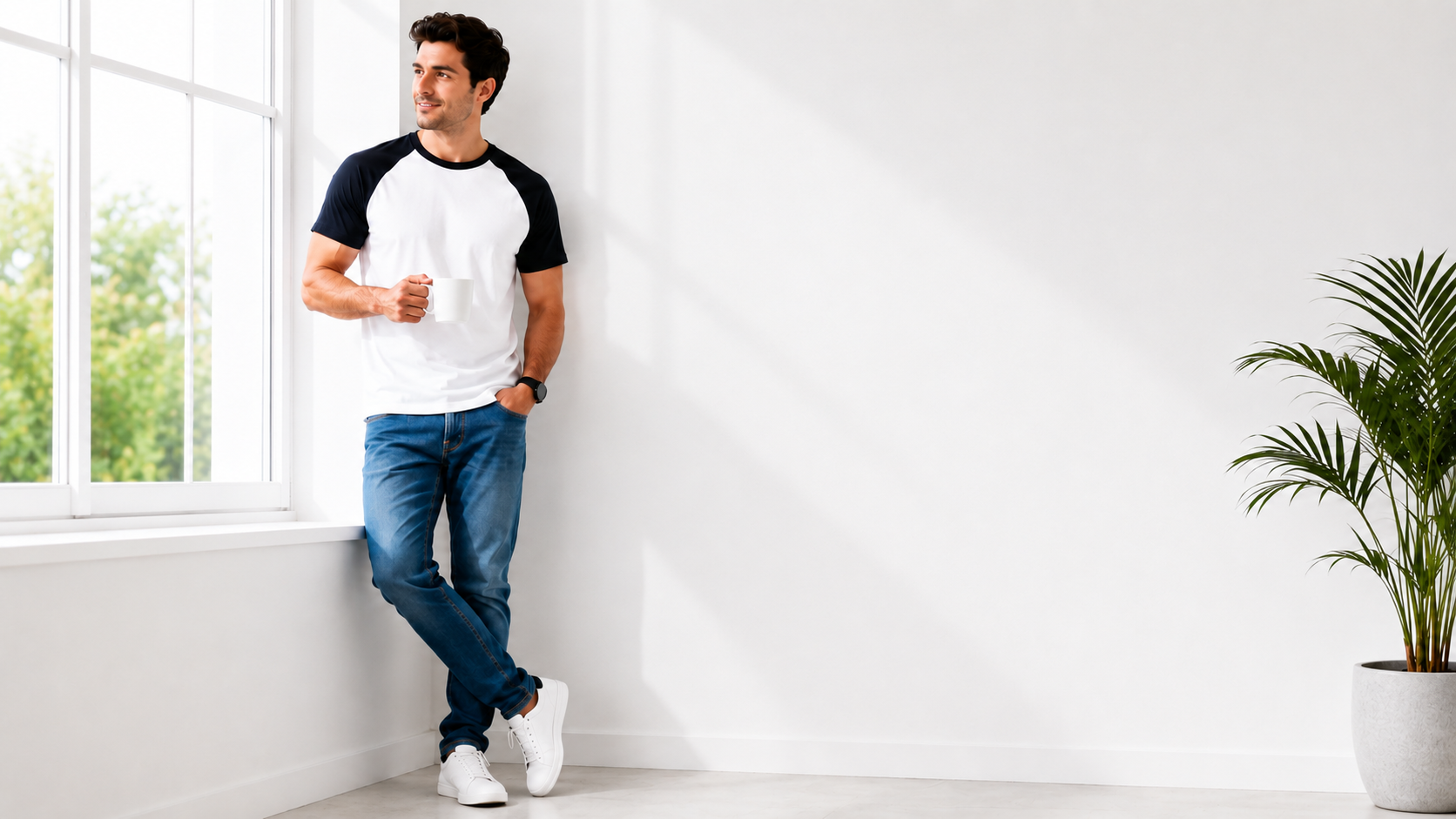 thumbnail video image 2 of Couver Men's Cotton Baseball T-Shirts Short Sleeve Crew Neck Classic Tee Shirt, Navy / Light Grey, Medium, 1 Pack, 2 of 8