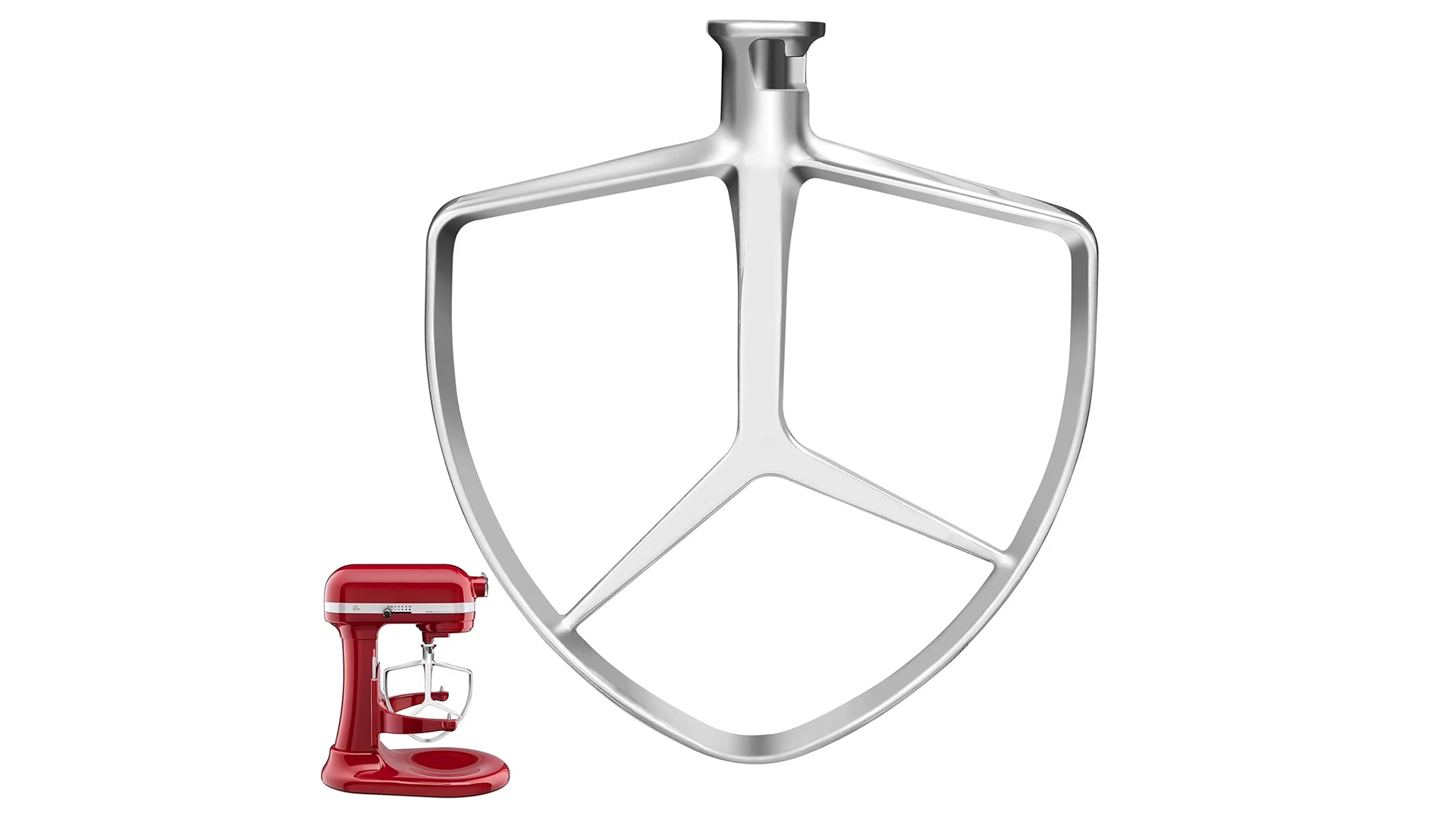 thumbnail video image 2 of Stainless Steel Flat Beater Replacement for KitchenAid 7 Qt Bowl-Lift Mixers – Food Grade & Dishwasher Safe, 2 of 8