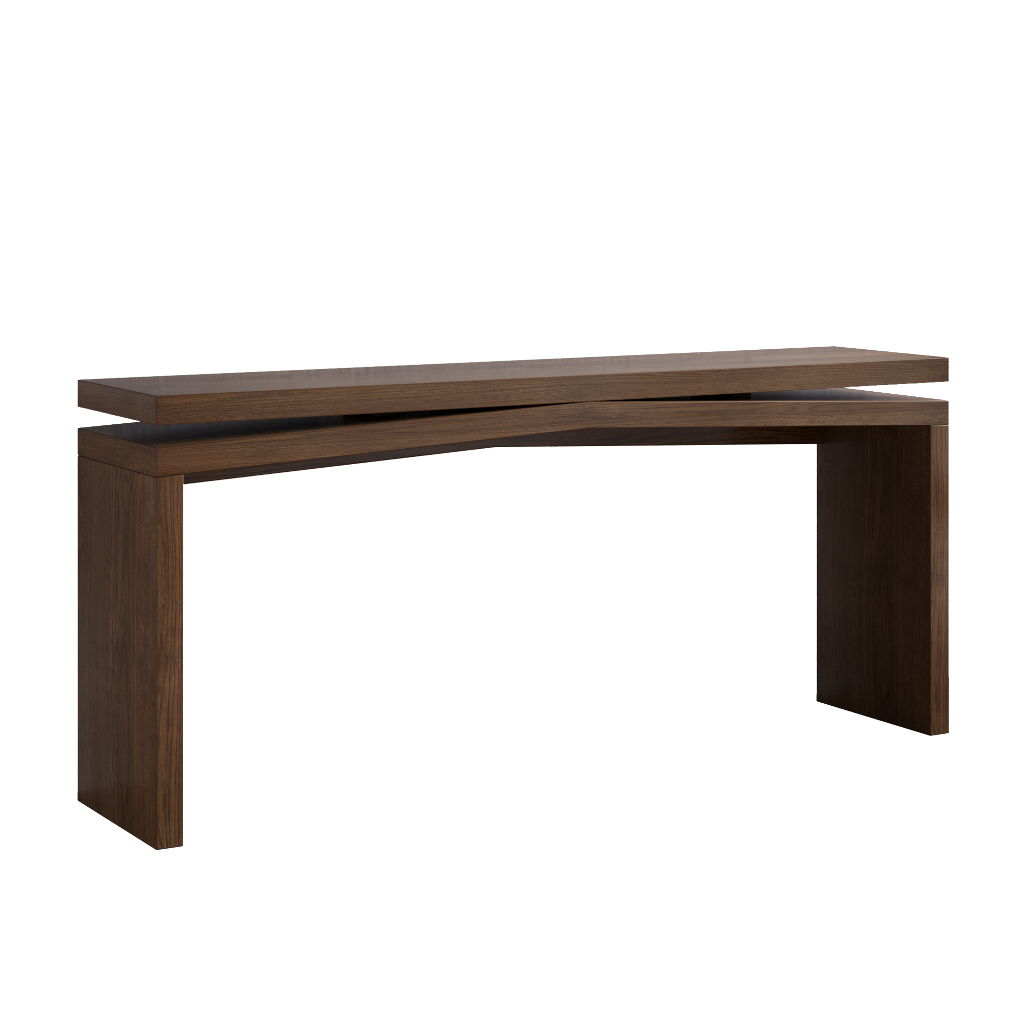 thumbnail video image 2 of Atumcto 65" Long Console Table, Rustic Wood Entryway Sofa Table with Geometric Base for Living Room Hallway Behind Couch, Antique Rustic Brown, 2 of 8