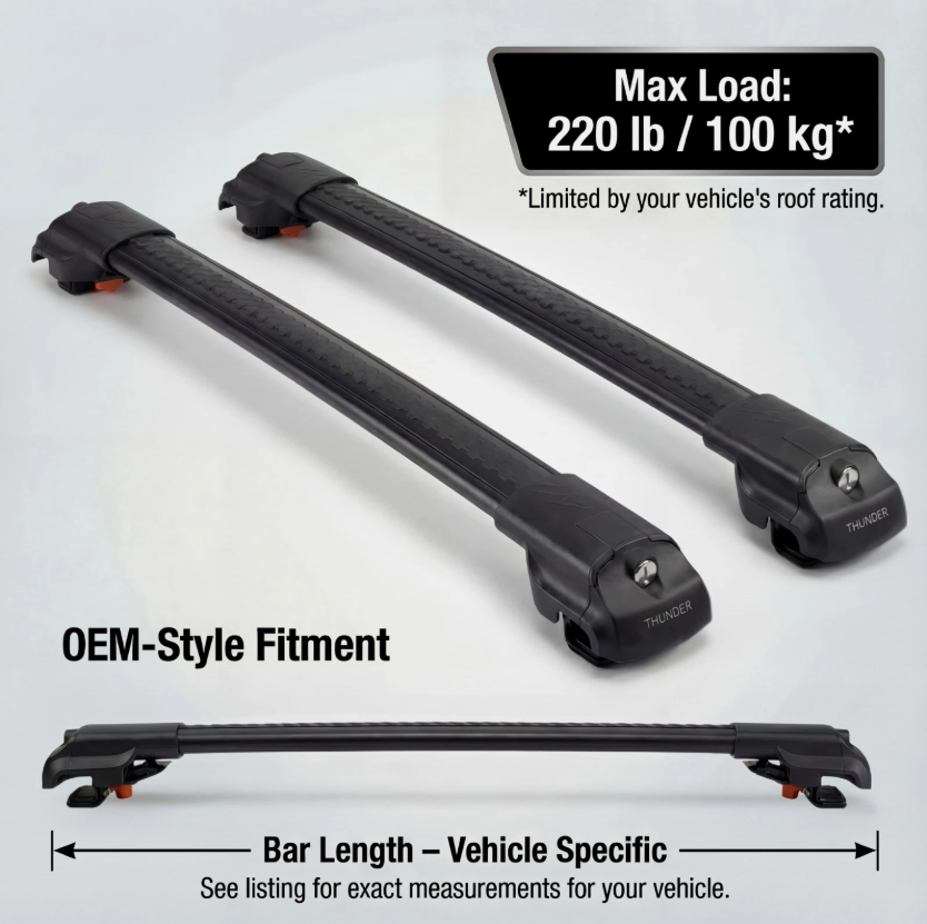thumbnail video image 2 of AUDI A6 ALLROAD (C7) 2006-2023 Gray Aluminium Roof RackS Cross Bars Lockable Cargo Carrier Bars, 2 of 6