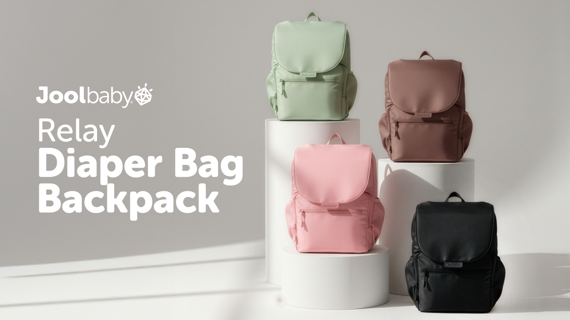 thumbnail video image 2 of Jool Baby Diaper Bag Backpack with Changing Pad – 12-Pocket Large Capacity Bag, Includes Insulated Bottle Pockets, Portable Breast Pump Pockets, Baby Wipe Dispenser Pocket & More, (Pink), 2 of 11