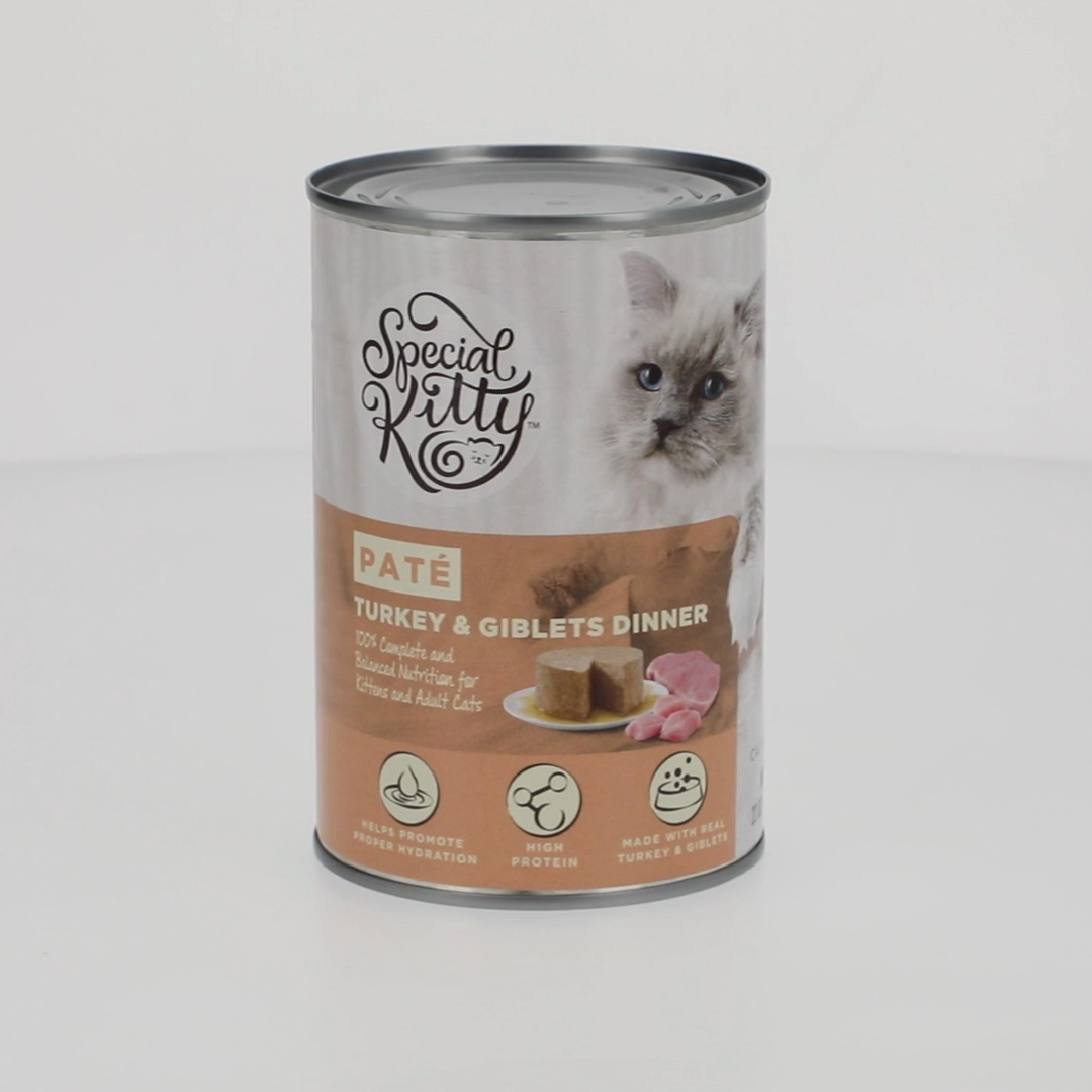 12 pack) Special Kitty Turkey & Giblets Dinner Pate Wet Cat Food