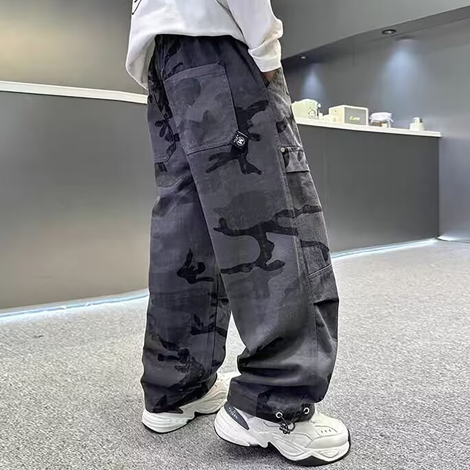 thumbnail video image 2 of LILIYA Kids Boys Cargo Pants Straight Leg Casual Trousers For Comfortable Streetwear Outdoor Spring Autumn, 2 of 7