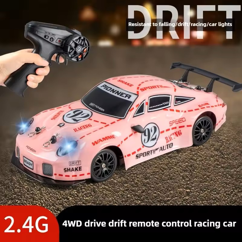 thumbnail video image 2 of RC Drift Car for Adults, Remote Control Car with Mini Drift Race Car Tires & Lights for Girls Ages 8-12(Red), 2 of 8