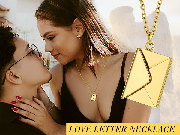 thumbnail video image 2 of KeyStyle Envelope Locket Necklace with Love You Letter Necklace for Women Jewelry Graduation Gifts for Friend, 2 of 11