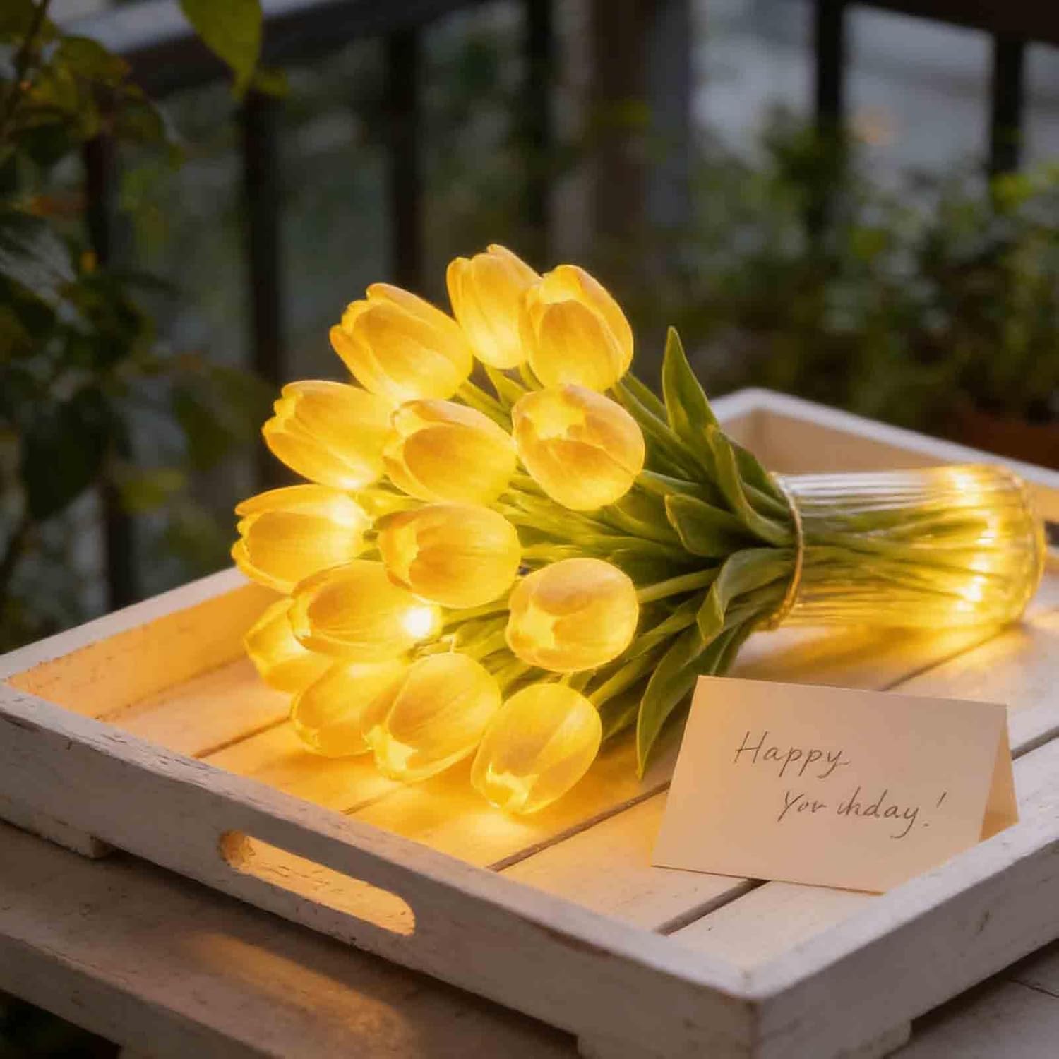 thumbnail video image 2 of Radiant Romantic Tulip Light, 15pcs Twinkling Tree Tulips, Tulips Artificial Flowers Lights That Never Fade, Cute Tulip Lamp For Easter Home Kitchen Wedding Dining, 2 of 8