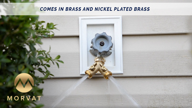 thumbnail video image 2 of Morvat Heavy Duty Hexagonal Brass 2 Way Garden Hose Y Splitter, 2 Pack, 2 of 7