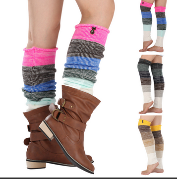 thumbnail video image 2 of SNOWSONG Leg Warmers for Women Winter, Plus Size Leg Warmers Winter Striped Wool Warm Socks Womens Boot Covers Knee Protectors, Slouchy Leg Warmers 1 Pair of Foot Warmers Gray One Size, 2 of 5