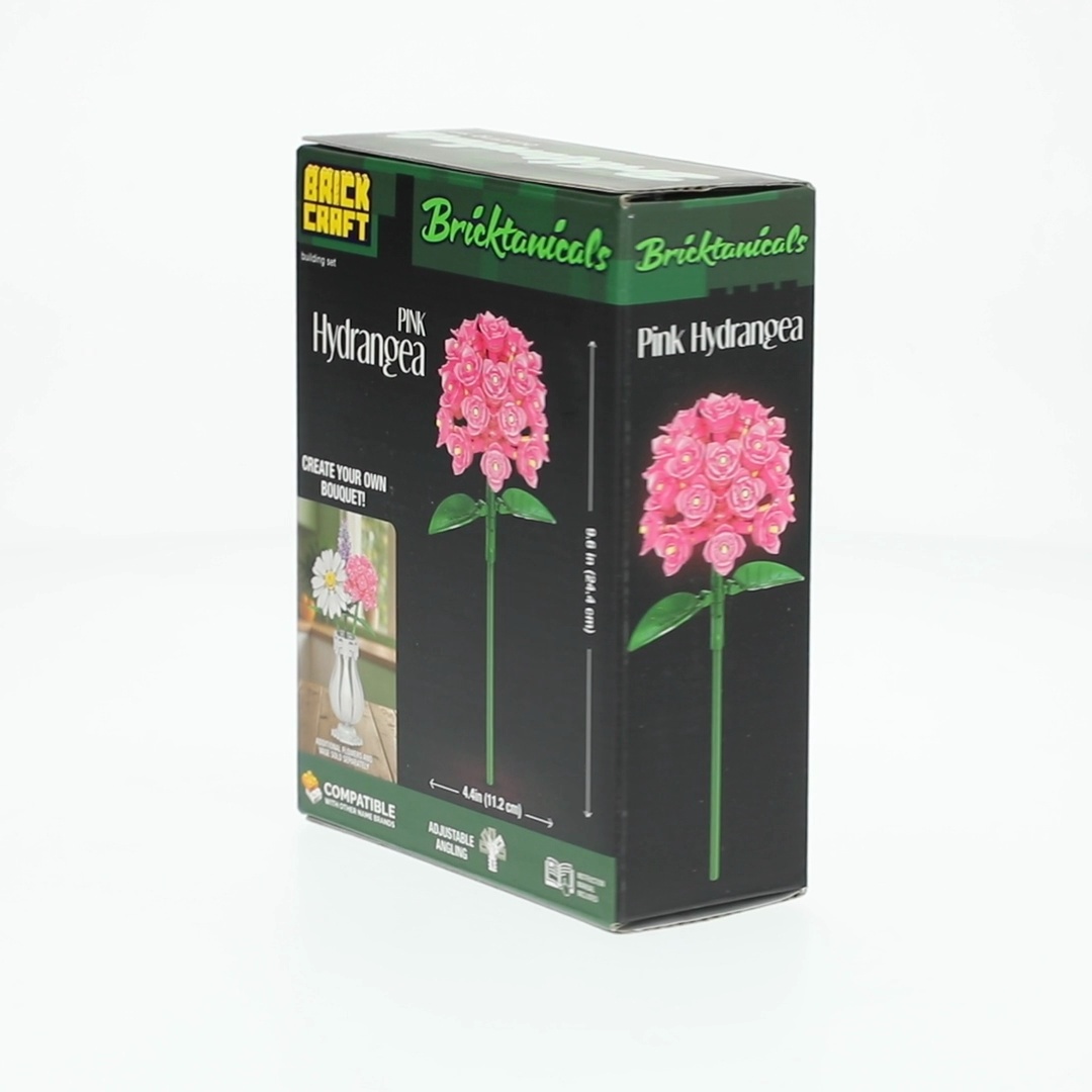 Brickcraft Pink Hydrangea Building Kit (121-Piece Set