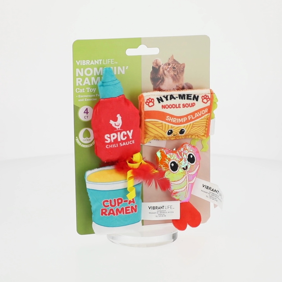 Vibrant Life Nommin' Ramen Catnip Plush Cat Toys 4 Count with