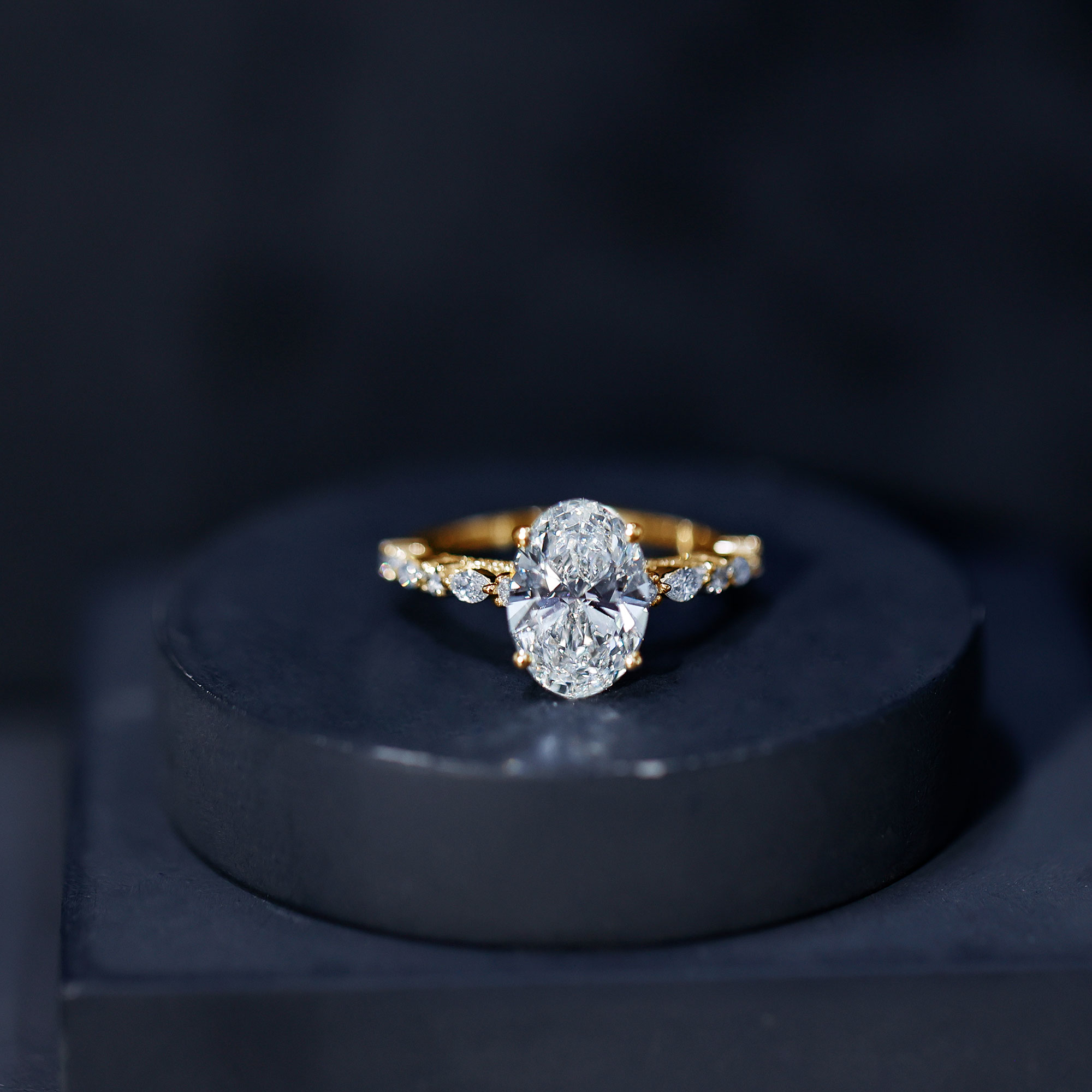 thumbnail video image 2 of Rosec Jewels IGI Certified Lab Grown Diamond 3 Carat Engagement Ring - E-VS1 Quality - Big Oval Diamond Ring for Women, 925 Sterling Silver, US 4.00, 2 of 9