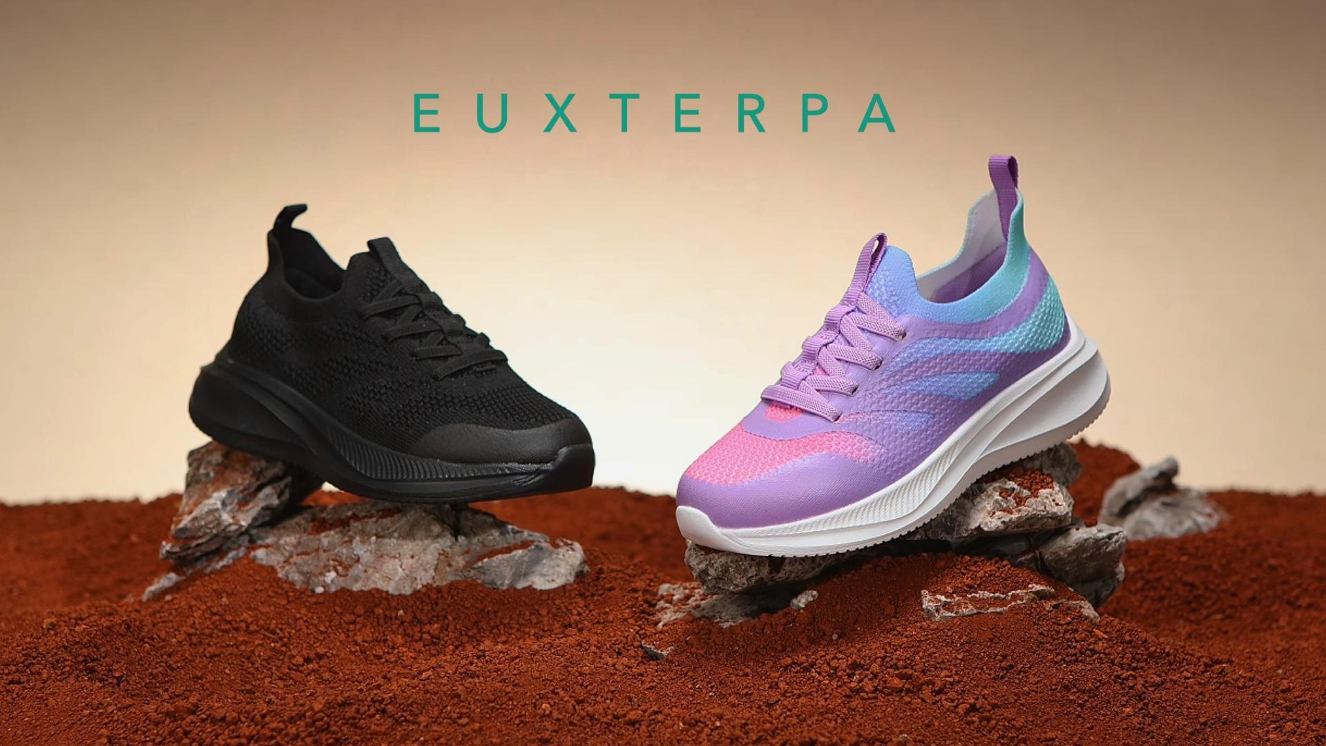 thumbnail video image 2 of EUXTERPA Boys Girls Shoes Kids Slip on School Sneakers Unisex Breathable Tennis Running Athletic Shoes for Toddler/Little Kid/Big Kid, Black, Size 13, 2 of 8