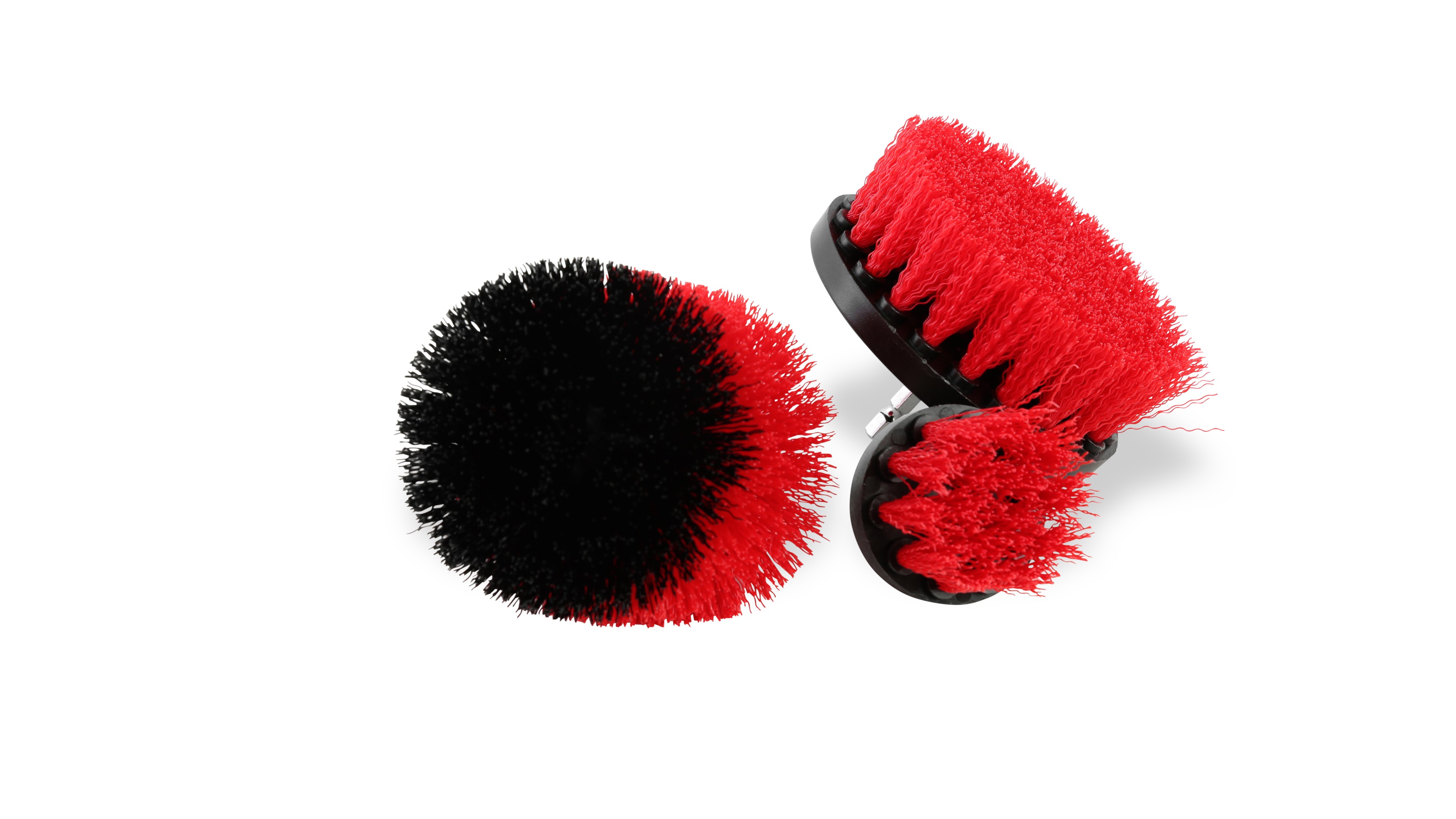 Hyper Tough Nylon Scrub Brush Cleaning Attachments for Power Drills, 3-Piece, Black 41026