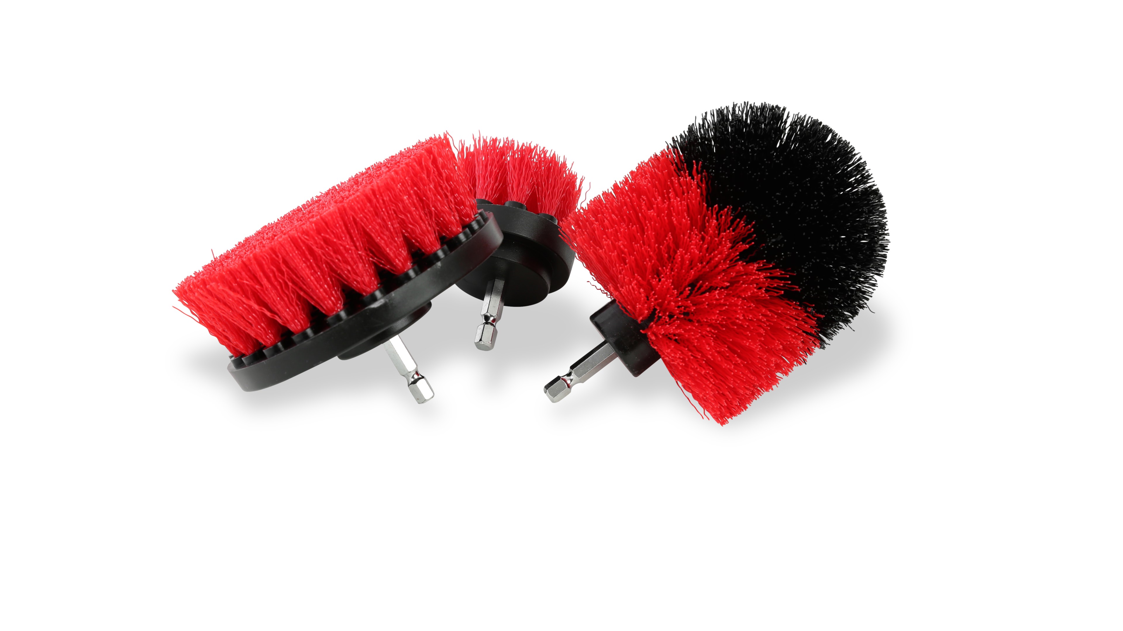 Hyper Tough Nylon Scrub Brush Cleaning Attachments for Power Drills, 3-Piece