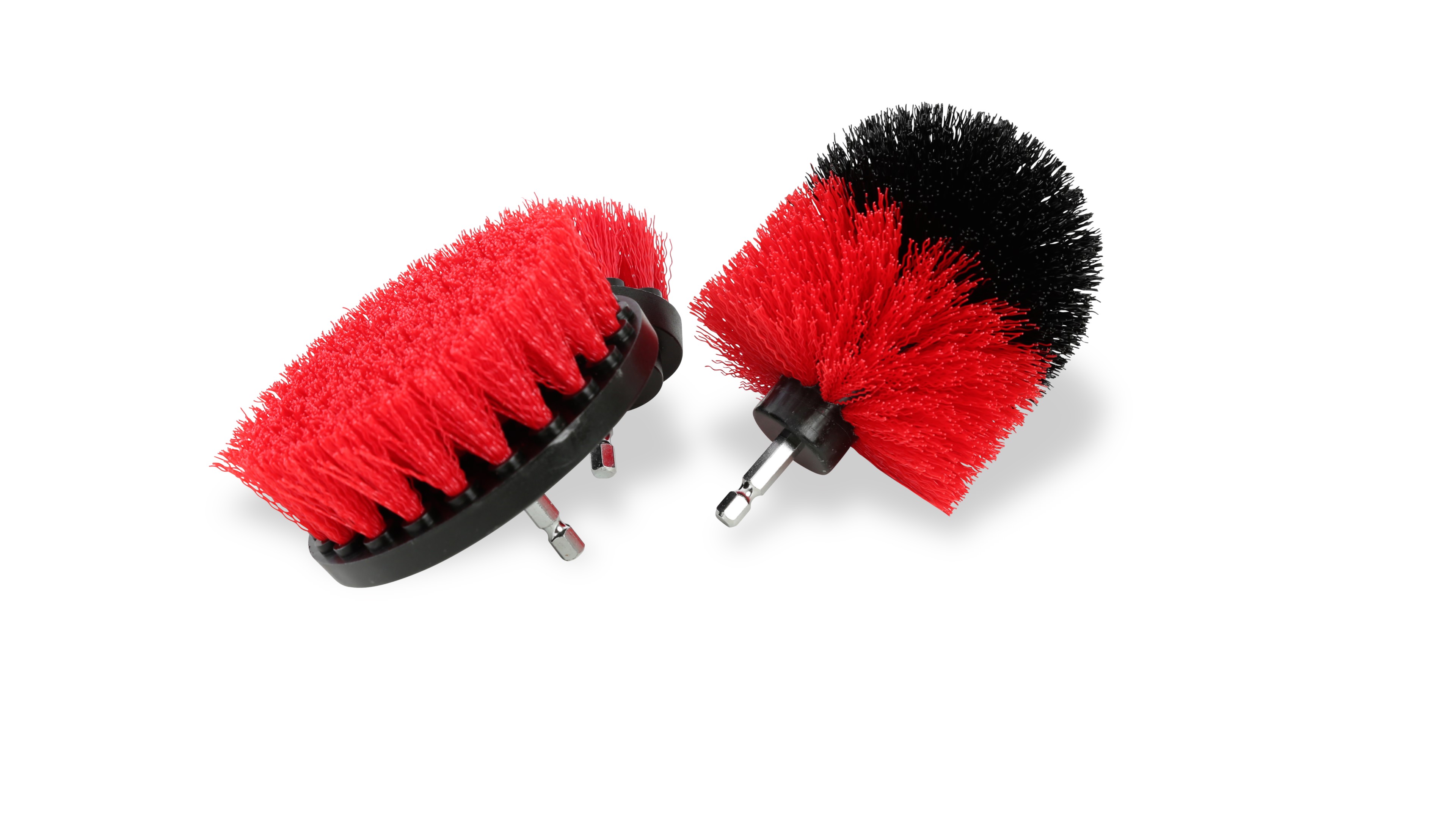 Hyper Tough Nylon Scrub Brush Cleaning Attachments for Power Drills, 3-Piece, Black 41026