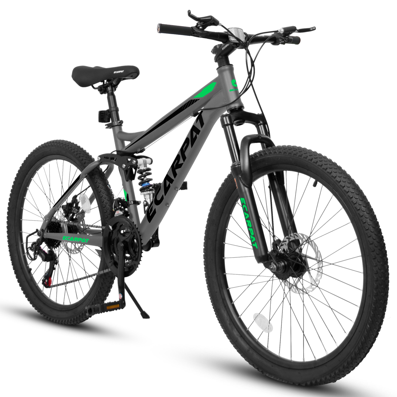 thumbnail video image 2 of Ambifirner Mountain Bike 26 Inch Teens and Adults Bike 21-Speed Full Suspension Mens Womens Trail Commuter City Mountain Bike, Carbon Steel Frame Disc Brakes Fork Rear Shock Absorber Bicycles, 2 of 8