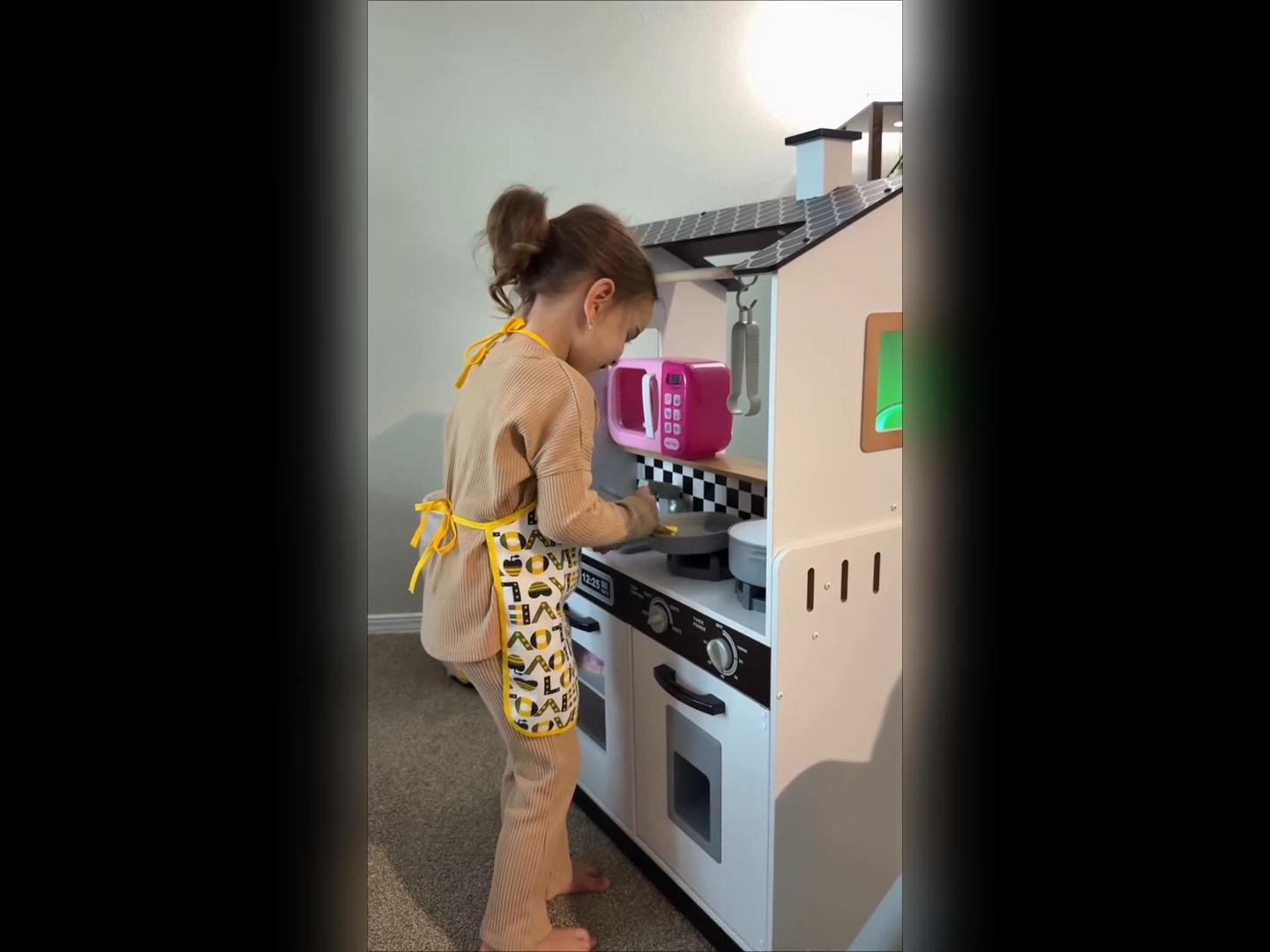 thumbnail video image 2 of COCLUB 2-in-1 Wooden Play Kitchen & Laundry Center, Kids Kitchen Playset with Realistic Accessories for Pretend Play & Fine Motor Skills, Gift for 3-5 Year Olds, 2 of 8