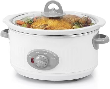 thumbnail video image 2 of 3.5 Quart Small Slow Cooker, Safe Crock/Ceramic Inner Pot and Glass Lid, White, 2 of 7