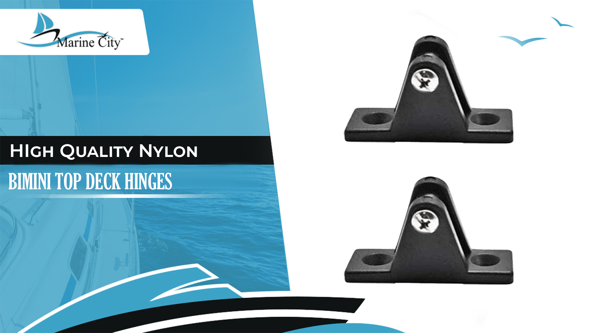 thumbnail video image 2 of MARINE CITY Bimini Top Deck Hinges Corrosion & Water-Resistant, 2-1/2 Inches Length, 7/8 Inches Width, Fits 1/4 Inches Bolts, for Boats, Yachts, Ships, RVs Pack of 2, 2 of 8