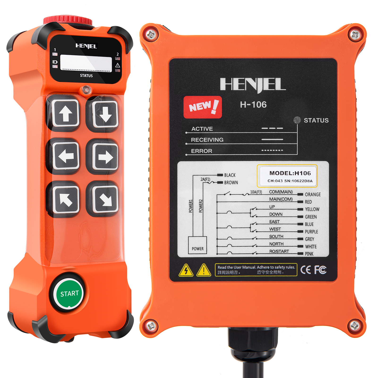 thumbnail video image 2 of 6 Channel Industrial Wireless Crane Radio Remote Control 110-460V 110V 220V 380V DC for Electric Chain Hoist Overhead Bridge Travelling Crane Truck Two Transmitter and One Receiver, 2 of 9