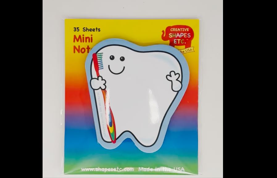 thumbnail video image 2 of SHAPES ETC. Mini Notepad - Tooth, 2 of 11